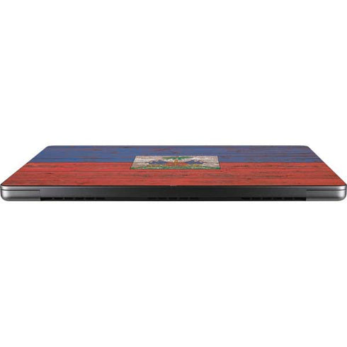 Haiti Flag Dark Wood Apple MacBook Pro 14-inch Skin